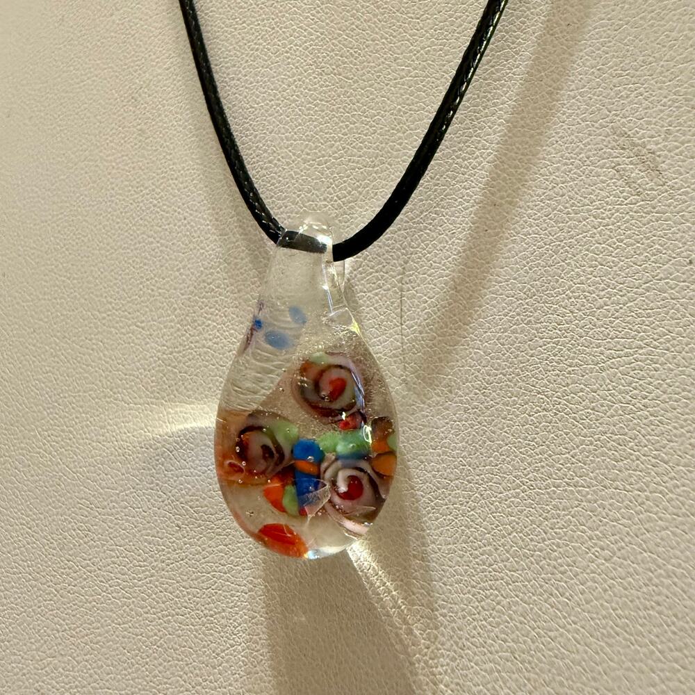 Unique & Colorful Dimensional Artisan Glass Pendant - Picture 8 of 8
